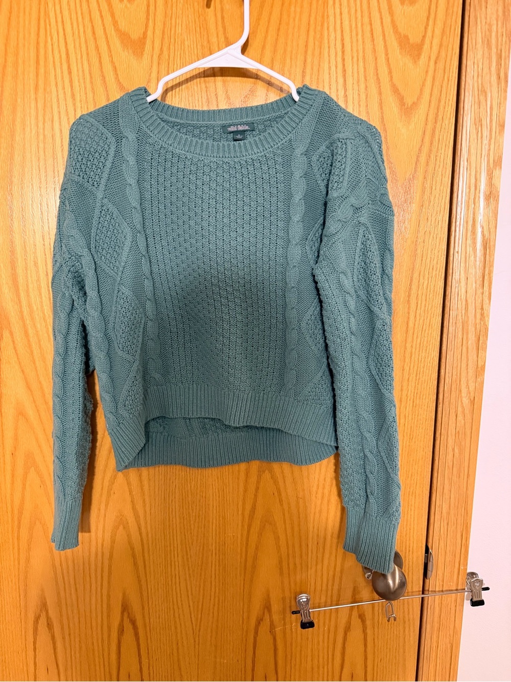 wild fable Teal Cable-Knit Pullover Sweater